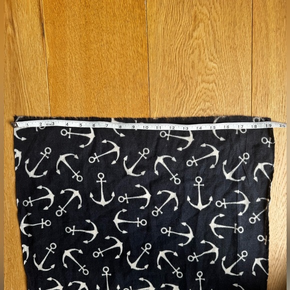 Matinique Navy Blue Anchor Print Scarf - Nautical Style Accessory - Picture 6 of 9